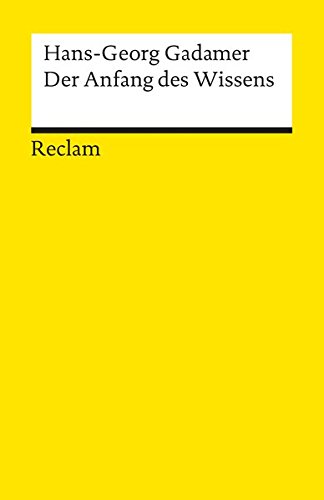Preisvergleich Produktbild Der Anfang des Wissens (Reclams Universal-Bibliothek)