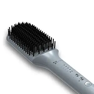 Syska HBS300 Salon Finish Hair Straightening Brush with Ceramic Tourmaline Coated Heating Plate and 4 temperature settings for varied hair types (Blue)