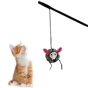PSK PET MART Cat Teaser Playing Mice Stick with Sound for Cat and Kitten