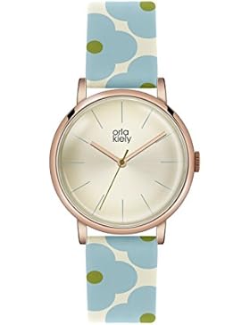 Orla Kiely Damenuhr Datum Quarz mit Lederarmband – OK2072