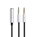 Produktbild Wokee 3,5mm Klinke,Stereo Kopfhörer Kopfhörer Audio Y Splitter Jack 1 Buchse auf 2 Male Adapterkabel,für Kopfhörer Desktop und Laptop vergoldete Headset Splitter