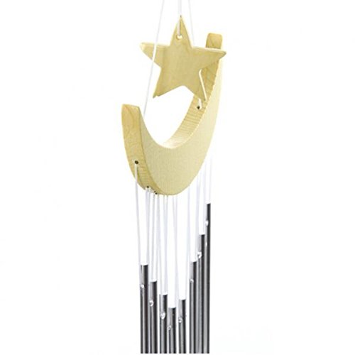 MagiDeal Silber 8 Röhren Metall Glocken Windspiel Ornament Im Freien Mond Hängen - 4