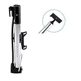 YKS Mini Bicycle Pump with Pressure Gauge Portable Bike Pump Bicycle Tyre Pump Ball Pump with Needle and Frame Mount for Schrader & Presta Valve