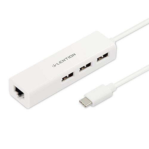 LENTION USB-C HUB, USB 3.1 Typ C bis 3 Ports USB 2.0 HUB + RJ45 Lan Ethernet Adapter für MacBook 12", Neu MacBook Pro 13" / Pro 15" 2016/2017, und andere Geräte mit USB-C-Port