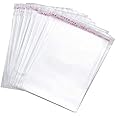 Webshoppers | Self Adhesive Resealable transparent 5X7 inches + Flap - 100 Pcs BOPP plastic covers for packing,plastic bags (35 Micron) | Including 1 Pcs Powder Puff for makeup