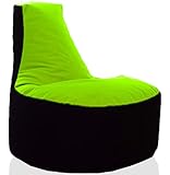 GlueckBean Gamer Pouf de Jeu avec d'autres Couleurs Noir, Vert Fluo, Erwachsene