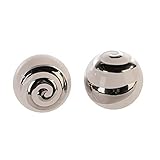 Ø 6,5 cm Moderne Deko Kugeln aus Keramik 2 Stück weiß/silber Durchmesser 6 cm