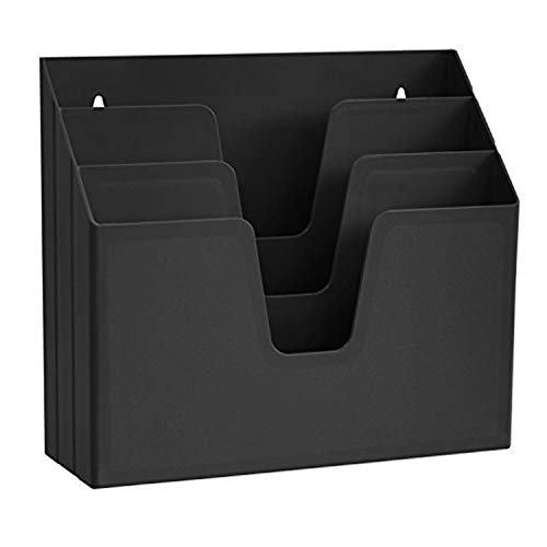 Acrimet Organizador Horizontal de 3 Compartimientos Para Escritorio o Pared (Color Negro)