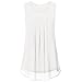 Produktbild MRULIC Geschenk zum Muttertag Frauen Sleeveless Chiffon Solide Weste Bluse Tank Tops Camis Kleidung(Weiß,EU-38/CN-S)