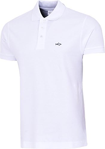 POLO SHIRT For Mens Neck Tops JOHN SHARK Original ENGLAND Designer Tshirts Cotton Pique Golf Rugby Tennis Casual Sport S M L XL XXL 2XL 2016 Short Sleeve (XL, White)
