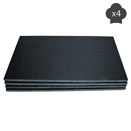 THE CHEF COLLECTION - Set di 4 Piatti Portata en ardesia,...