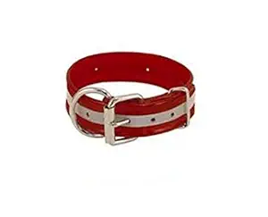 HANU Pet Reflective Red Nylon Neck Belt Adjustable Collar for Medium Semi Adult Dogs 025