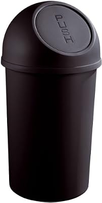 Helit H2401282 Poubelle à clapet en plastique 25 l (Noir) (Import Allemagne)
