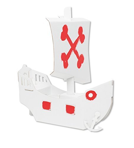 Bibabox | Kleines Piratenschiff aus Stabiler Pappe | Pappschiff | Bastelset | 100% Öko | 100% Made in Germany