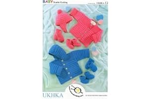 Baby Double Knitting Pattern - UKHKA 12 Cardigan & Accessories by UK Hand Knitting Association