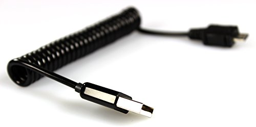 COM-FOUR® Daten- und Ladekabel USB2.0 A Stecker auf micro USB Stecker für Ihr neues Smartphone 20-50 cm Spiralkabel schwarz (3 Stück) - 3