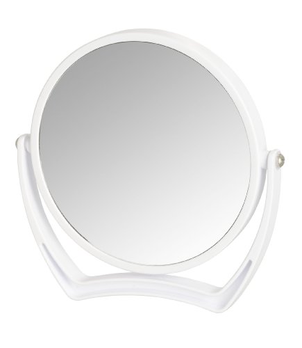 WENKO 3656510100 Kosmetikspiegel Noale Weiß – neigbar, Spiegelfläche ø 15cm, 500% Vergrößerung, Kunststoff, 19.5 x 19 x 2 cm, Weiß - 7
