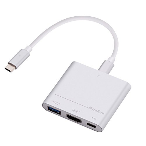 GHB Adapter Typ C USB 3.1 Hub USB 3.0 / 4K HDMI / USB Typ C trennbar Plug und Play Kabel für MacBook Google Chromebook Pixel usw.