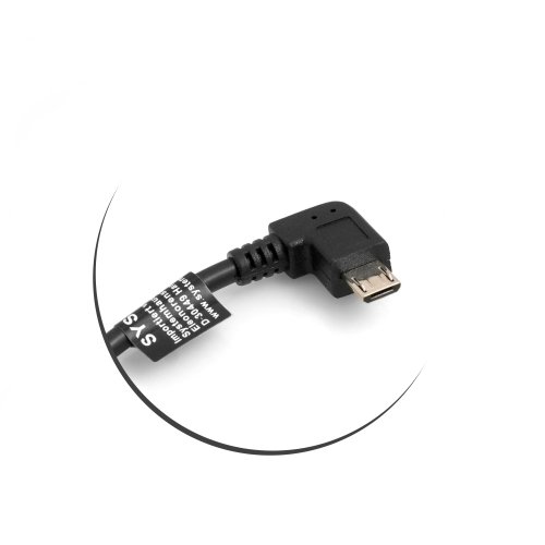 SYSTEM-S Micro USB 90° links gewinkelt Winkelstecker zu Micro USB Buchse Datenkabel Ladekabel ca. 27cm Adapter Kabel Verlängerung - 2