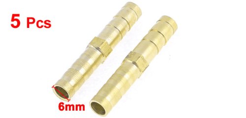 5 Stück Goldton Messing Gerade Schlauchverbinder Joiner - 2