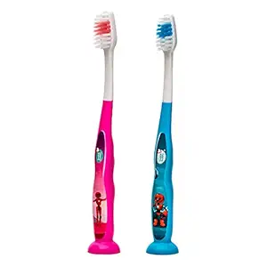 Buddsbuddy BPA Free Robo Cartoon Kids Soft BristlesTooth brush, 2yrs+ Multicolor (Combo of 2)