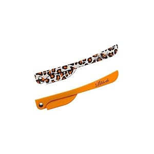 The Original Luxury Brow Shaper, Hair Removal Dermaplaning Tool Set of 2 Orange Leopard Print Pain Free, Safe and… - Image 2