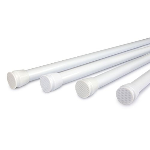 AuraLum® 140-250cm Verstellbare Duschvorhangstange Spannstange aus Aluminium Weiß Teleskop Duschstange Teleskopstange Dusche Stange ohne Bohren (Durchmesser: ca. 2,2cm) - 4
