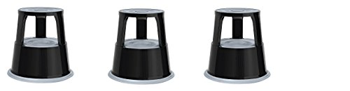 Wedo 212 101 Metal Kickstool in black (3 Kickstools)