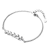 Thumby S925 Silber Armband Weiblichen Kleinen Diamant Blatt Armband Mode Persönlichkeit Blatt Armband, Silber, Einheitsgröße