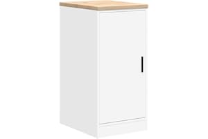 vidaXL Garage Storage Cabinet - White Pine Wood - 40x51x85 cm - Workshop/Utility Room Organizer