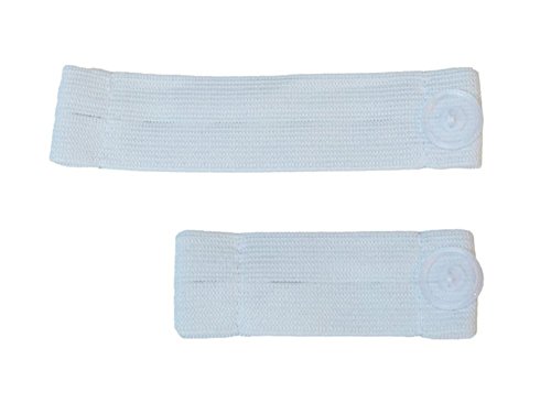 Mija – Set of 2: Maternity Pregnancy waistband adjustable elastic waist extenders 1030 (White)