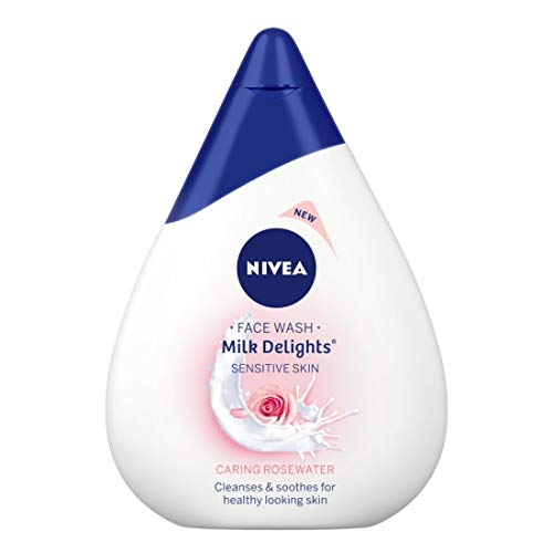 NIVEA Face Wash, Milk Delights Caring Rosewater, Sensitive Skin, 50ml