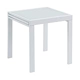  Mesa Extensible Blanca de Metal Moderna para Comedor Vitta - LOLAhome