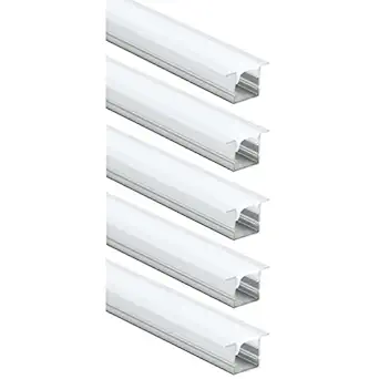 VEEKAYLIGHT Super Slim Aluminium Profile 10mm 1 Meter long Profile without LED strip light linear profile (10MM Conceal, Pack of 5)