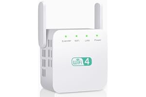 QUALIHOME WiFi Range Extender, WiFi Signal Booster to 3650sq.ft and 35 Devices, 2.4G 300Mbps WiFi Extender Booster Wireless with LAN Port, Support AP/RPMode, Compatible with All Routers