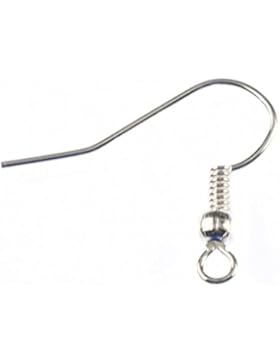 Ohrringe selber machen 300 Ohrhaken Rohlinge Miniblings - Allergiker geeignet - Kugel & Spule - Versilbert- Fischhaken...