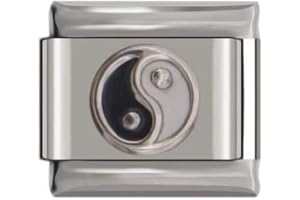 ITALIAN CHARM Taichi Yin Yang Charm in Silver colour 9mm Italian Style Charm Link - fits all Classic 9mm Italian Style Charm UK stock