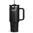 Gmash London H2.0 FlowState Stainless Steel Vacuum Insulated Tumbler with Lid and Straw for Water, Iced Tea or Coffee, Smoothie and More, 2.0, 40oz (Watch Video). (Black)