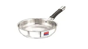 TTK Prestige Platina Stainless Steel Fry Pan, 220 mm, Silver