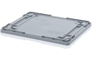 AUER PACKAGING 800 x 600 Euro Lid - Perfect for Euro Stacking Heavy Duty Plastic Storage Containers Boxes Crates GREY (800 x 600mm LID ONLY)