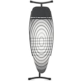 Brabantia 100482 - Mesa de planchar, 135 x 45 cm, sin soporte, funda protectora con zona resistente al calor, bandeja para ropa, diseño Titan Oval, estructura gris oscuro
