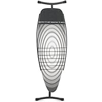 Brabantia 100482 - Mesa de planchar, 135 x 45 cm, sin soporte, funda protectora con zona resistente al calor, bandeja para ropa, diseño Titan Oval, estructura gris oscuro