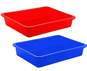 Acorn Cat Litter Tray | Cat, Dog, Rabbit Pet Toilet Litter |49*35*9 cm | Virgin Plastic | Durable | (Litter Tray Blue)