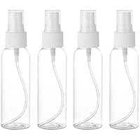 JKB Pharmacy Empty Transparent Plastic Fine Mist Spray Bottle For Sanitizer, Rosewater and Other DIY -50ml (Set of 4)