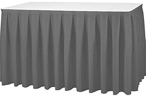 ‎GASTRO UZAL Gastro Uzal Skirting Excellent 520 x 73 cm anthrazit/grau Tischrock/Kellerfalte für die Tischgrößen 170 x 80 cm / Ø160 cm geeignet mit rückseitigem Klettband