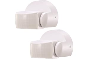 ARUM® 2 Détecteur de Mouvement Mural Infrarouge Extérieur Blanc pour Éclairage - Distance Détection 12 m en Champ Libre - Angle 180° - IP65
