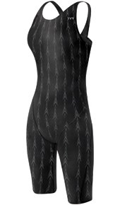 TYR Women's Fusion 2 Open Back Female Competition Swimsuit Fina Approved, Black, 32