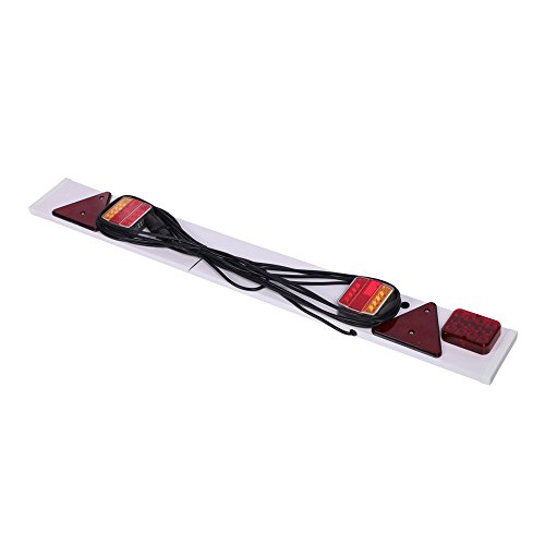 Kit de luces LED para remolque, 12 V, con placa de PVC, 5 funciones de luces traseras/kit de luces traseras combinadas para remolque, camión, barco