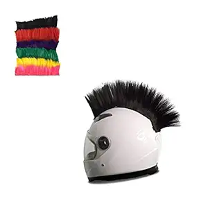 Namecute Helmet Mohawk Wigs Motorcycle Helmets Hawks Synthetic Wig Costume Hair Stick for Bicycle Ski Sports Helmet Accessories (Helmet Not Included)