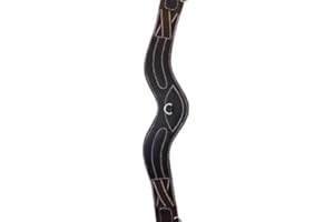 BENZ EQUESTRIAN Anatomical Padded Long Girth Elasticated with Stainless Steel Fittings in Black Leather (42 to 44 inch, Black)